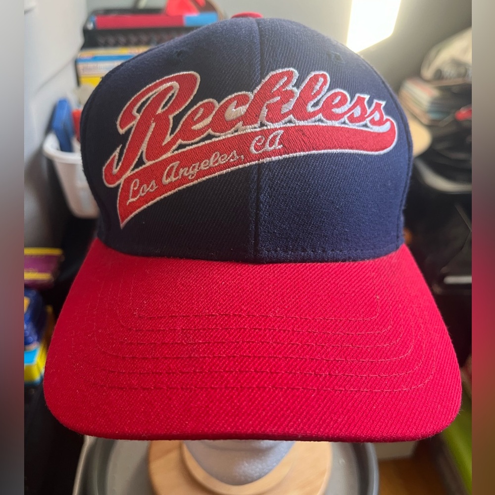 Young & Reckless Y2K Vintage Blue & Red OG Snapback Cap Y&R Los Angeles, CA Hat